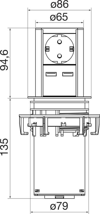 Actual product image Bachmann Sockets (1x, CEE 7/3, 2 m)