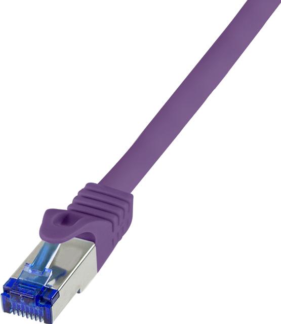Produktbild LogiLink Patchkabel Ultraflex, Kat.6A, S/FTP, 0,5 m, violett (S/FTP, CAT6a, 0.50 m)