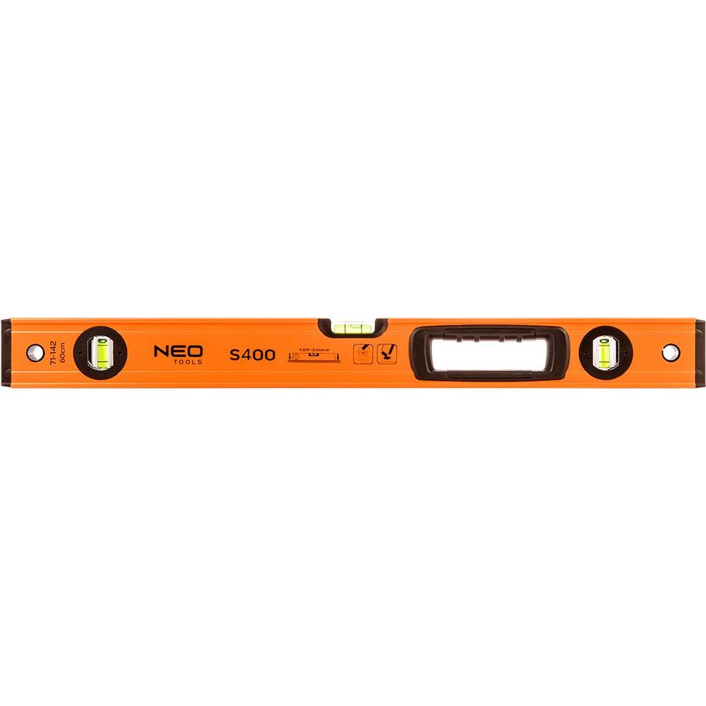 Neo, Livella, Aluminium-Wasserwaage S 400, 3 Libellen, Griff, 60 cm (60 cm)