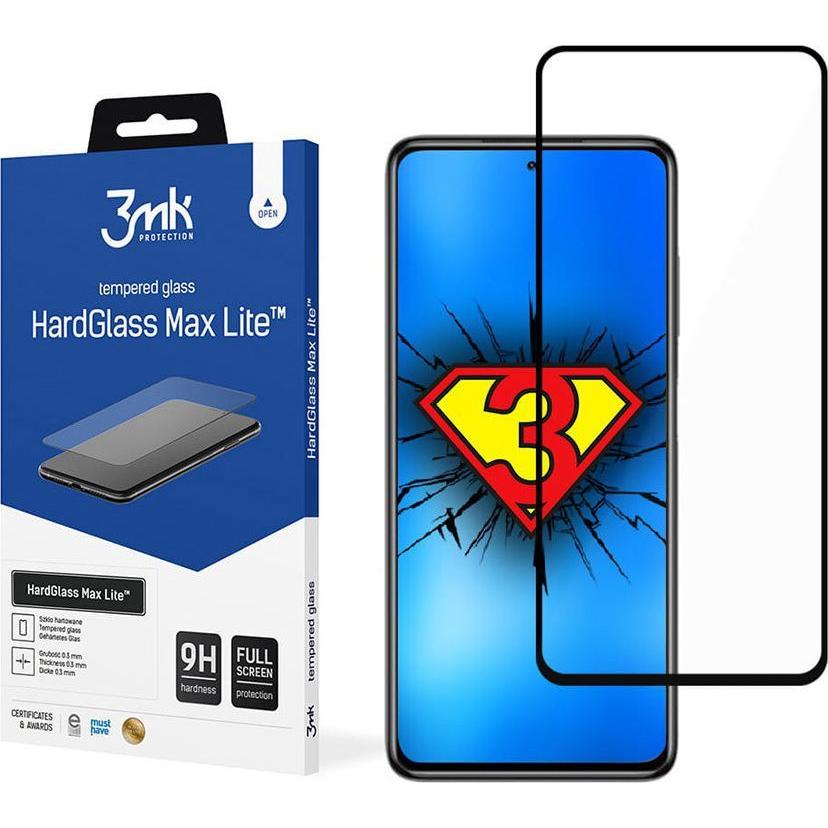 3Mk Nero Poco X3 Gt - Hardglass Max Lite ™ (1 Pz., Xiaomi Poco X3 Gt), Pellicola Protettiva Smartphone,