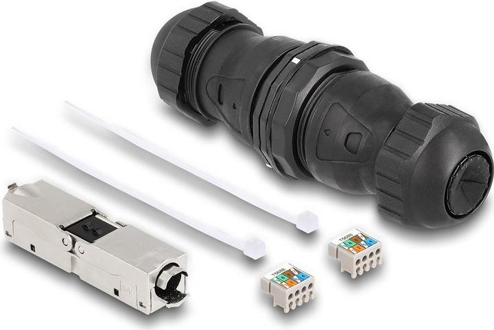 Actual product image Delock Cable connector LSA to LSA Cat.6A IP68 dust and water resistant (Network coupling)