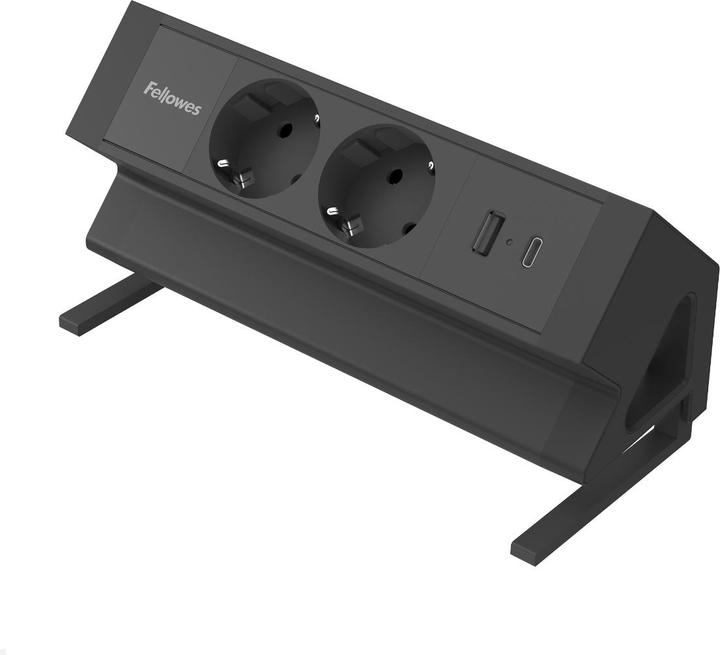 Produktbild Fellowes Power Desk Up 2.0 Tischsteckdose mit 2x Steckdose, 1x USB-A/C Charger (... (2x, USB-A, USB-C)