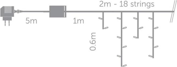 Vellight Rana LED - 2 x 0.6 m - 72 LEDs - warm white - transparent cable - modulator - 24 V (4 m)