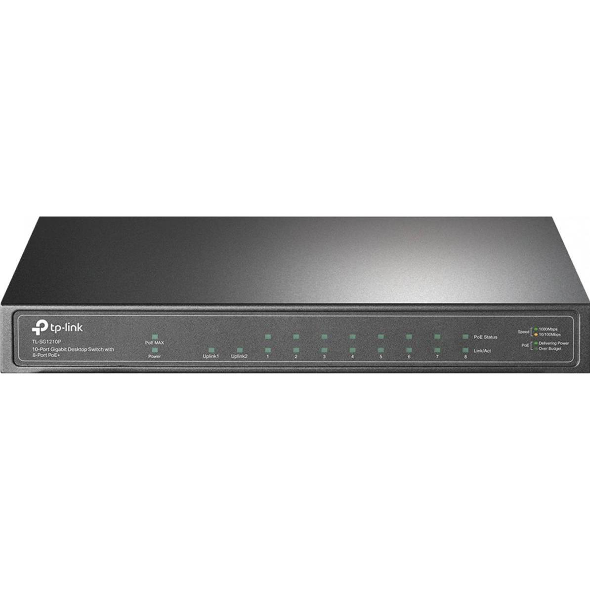 TP-Link TL-SG1210P (10 Ports), Netzwerk Switch, Grau