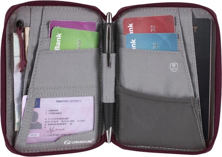 Image du produit Lifeventure Portefeuille de voyage mini RFID, recyclé, prune