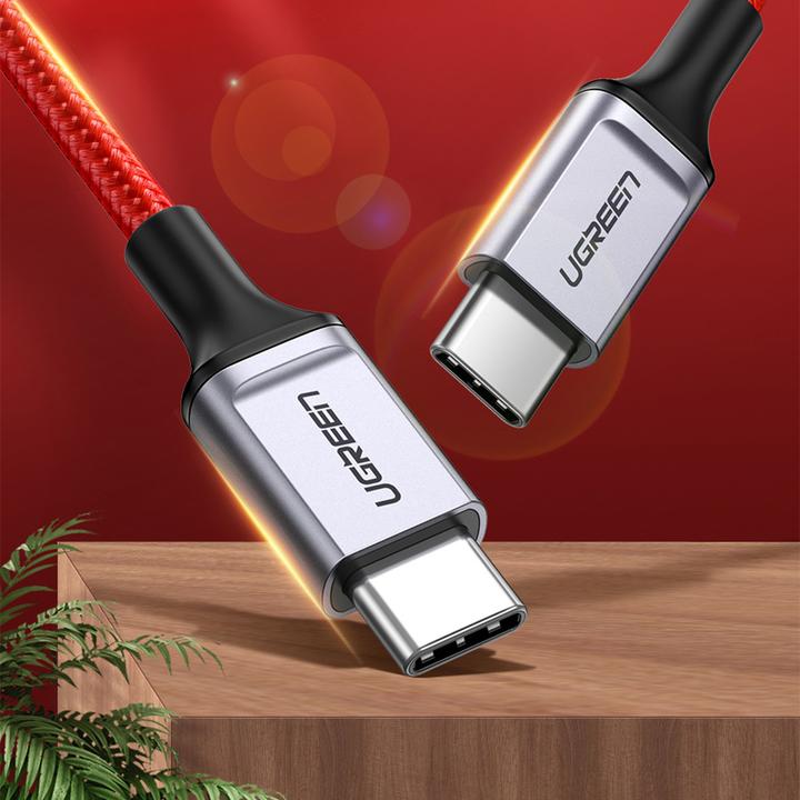 Actual product image Ugreen USB-C to USB-C cable 2.0 1m (red) (1 m, USB 2.0)