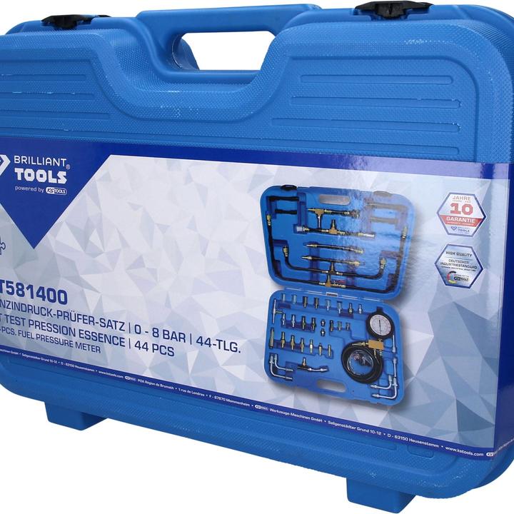 Actual product image Brilliant Tools Benzindruck-Prüfer-Satz 0 - 8 bar | 44-tlg.