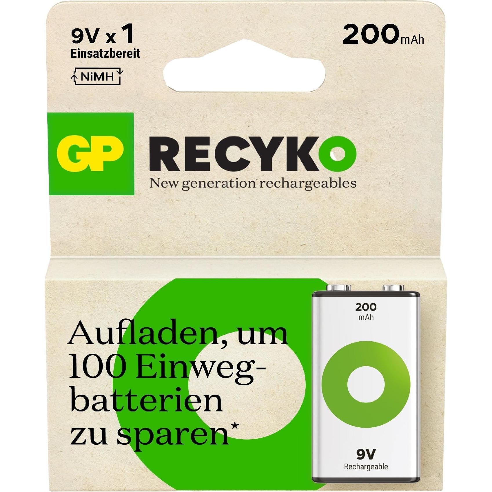 GP Batteries Batterie ricaricabili altre (1 pz., 9V Block, 200 mAh), Batterie + pile