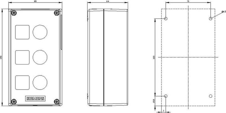 Image du produit Siemens Boîtier pour dispositifs de commande, 22mm