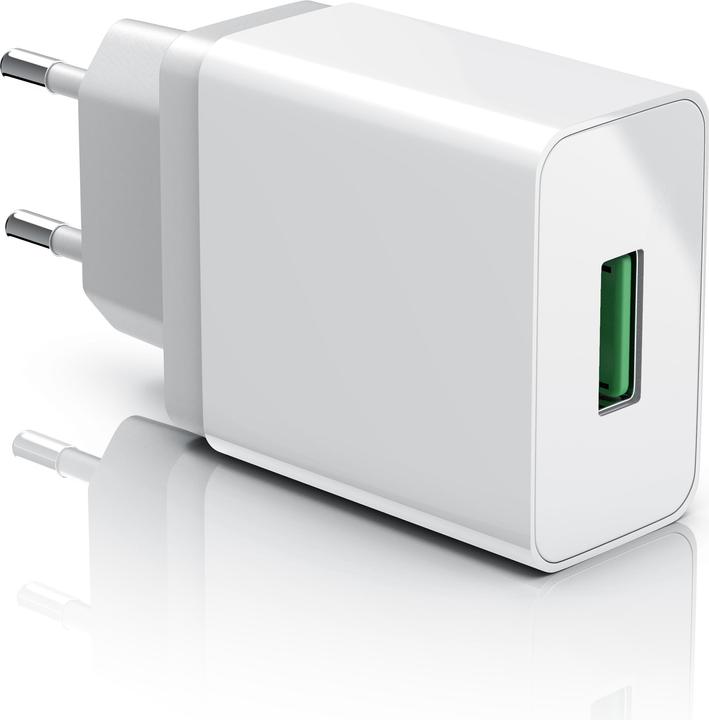 Aplic USB charger 3000 mA, Quick Charge 3.0 USB charger 1x USB A QC 3.0 port / max. 3A via QC, white (18 W, 1 portion)