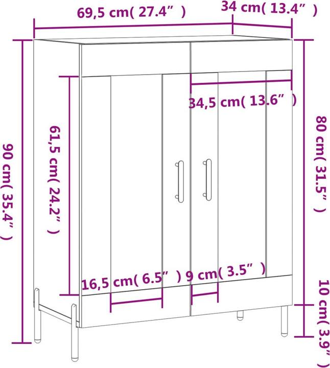 Image du produit vidaXL Sideboard (69.50 x 34 x 90 cm)