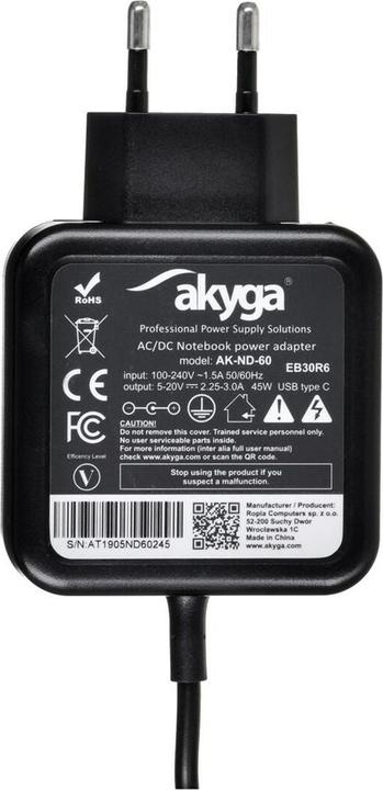 Produktbild Akyga Notebook Netzteil (45 W)