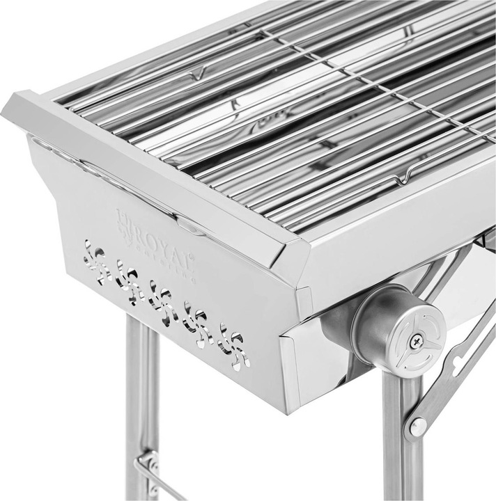 Produktbild Royal Catering Holzkohlegrill Klappgrill mit Rost 43 x 25 cm Edelstahl / verzinkter Stahl (25 cm)
