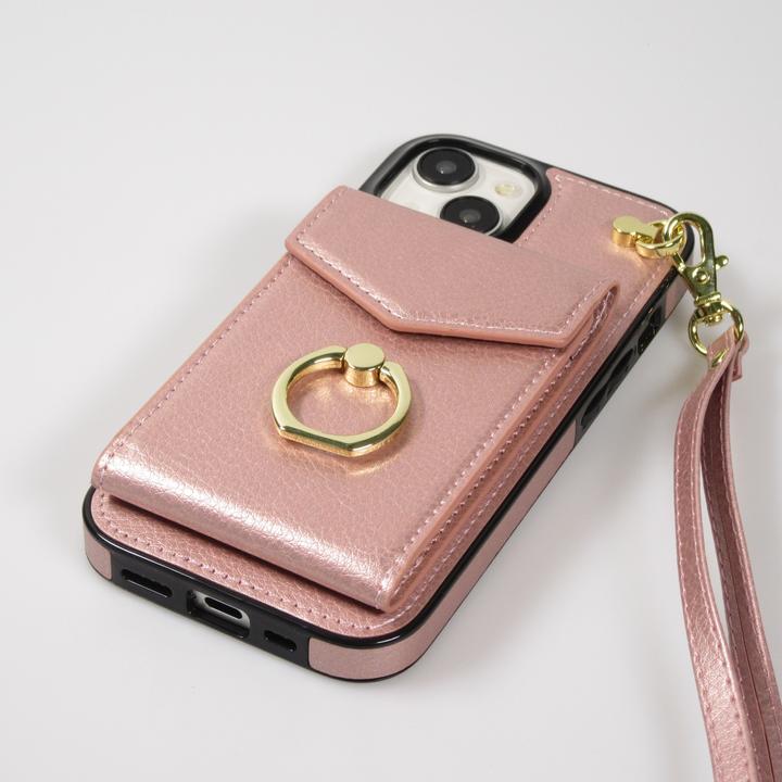 Actual product image PhoneLook DeLuxe elegant leather-look cover with wallet + carrying ring (Apple iPhone 15 Plus)