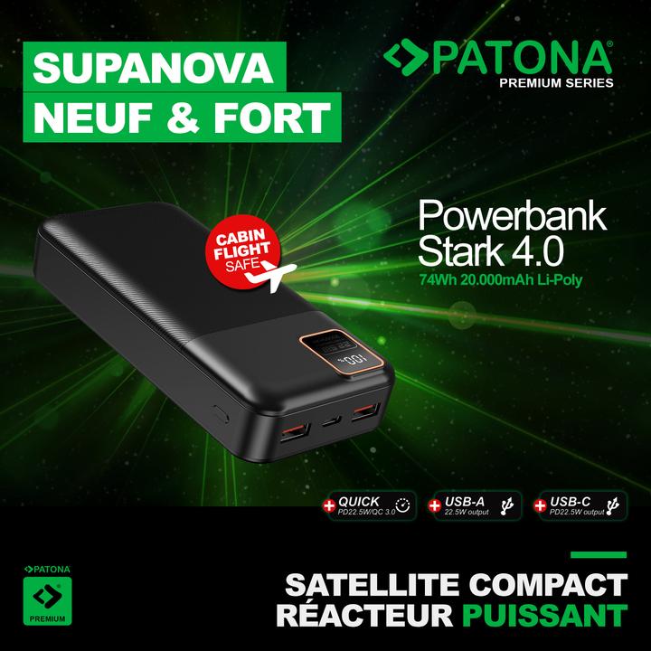 Actual product image Patona Powerbank Stark 4.0 20000 (20000 mAh, 22.50 W, 74 Wh)