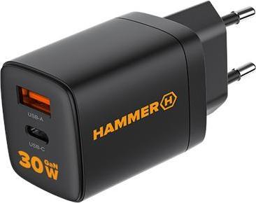 Produktbild Hammer RapidCharge Duo 30W GaN USB-A+C Netzwerk-Ladegerät, SCHWARZ (30 W, 2 Ports)