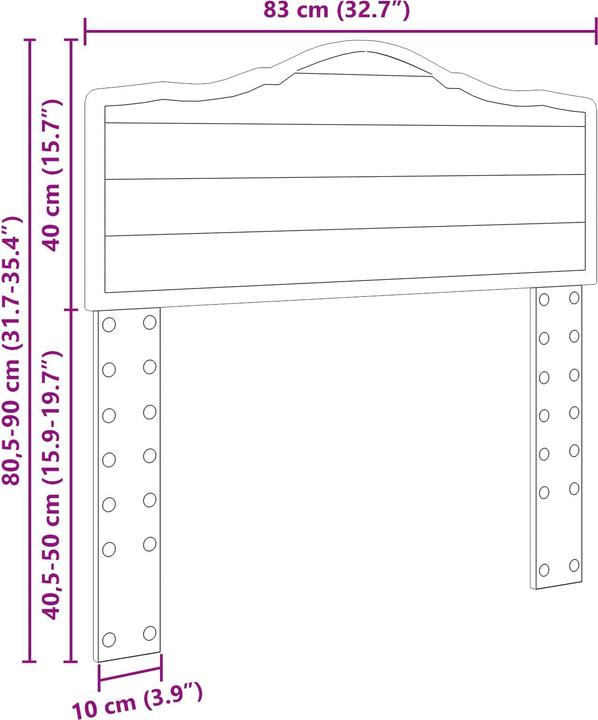 Actual product image vidaXL Modernes Kopfteil (83 x 3 x 90 cm)