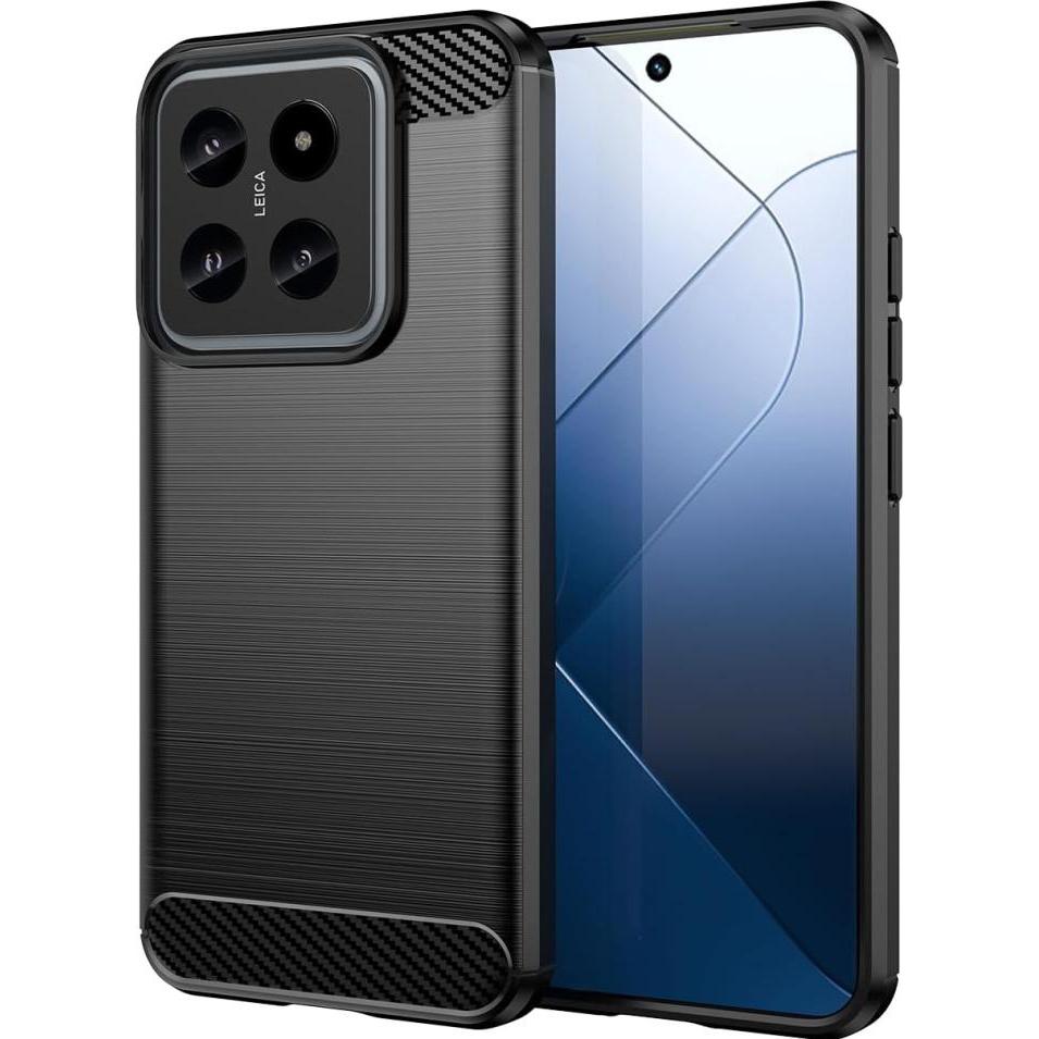 Screenguard Carbon Brushed Soft (Xiaomi 14), Smartphone Hülle, Schwarz