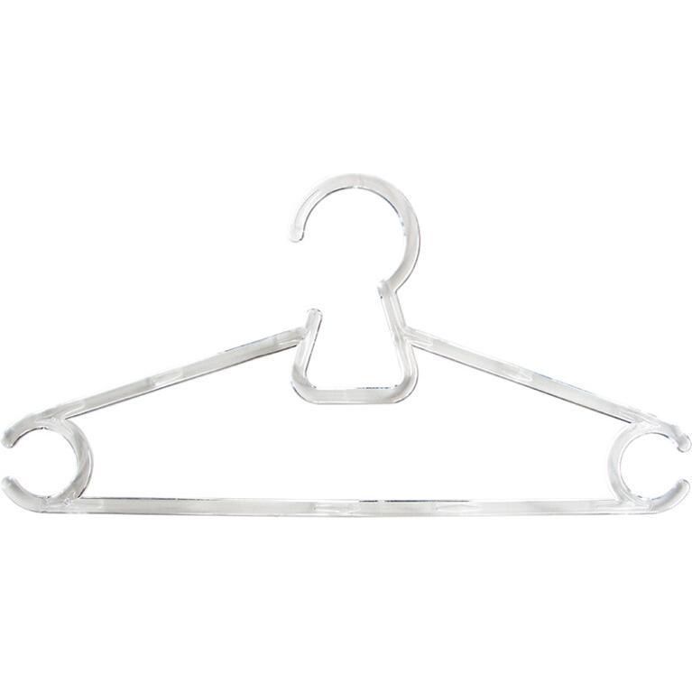 DecoBella, Kleiderbügel, 6er-Set Kleiderbügel aus Kunststoff – Transparent, Robust und Platzsparend (6 x)