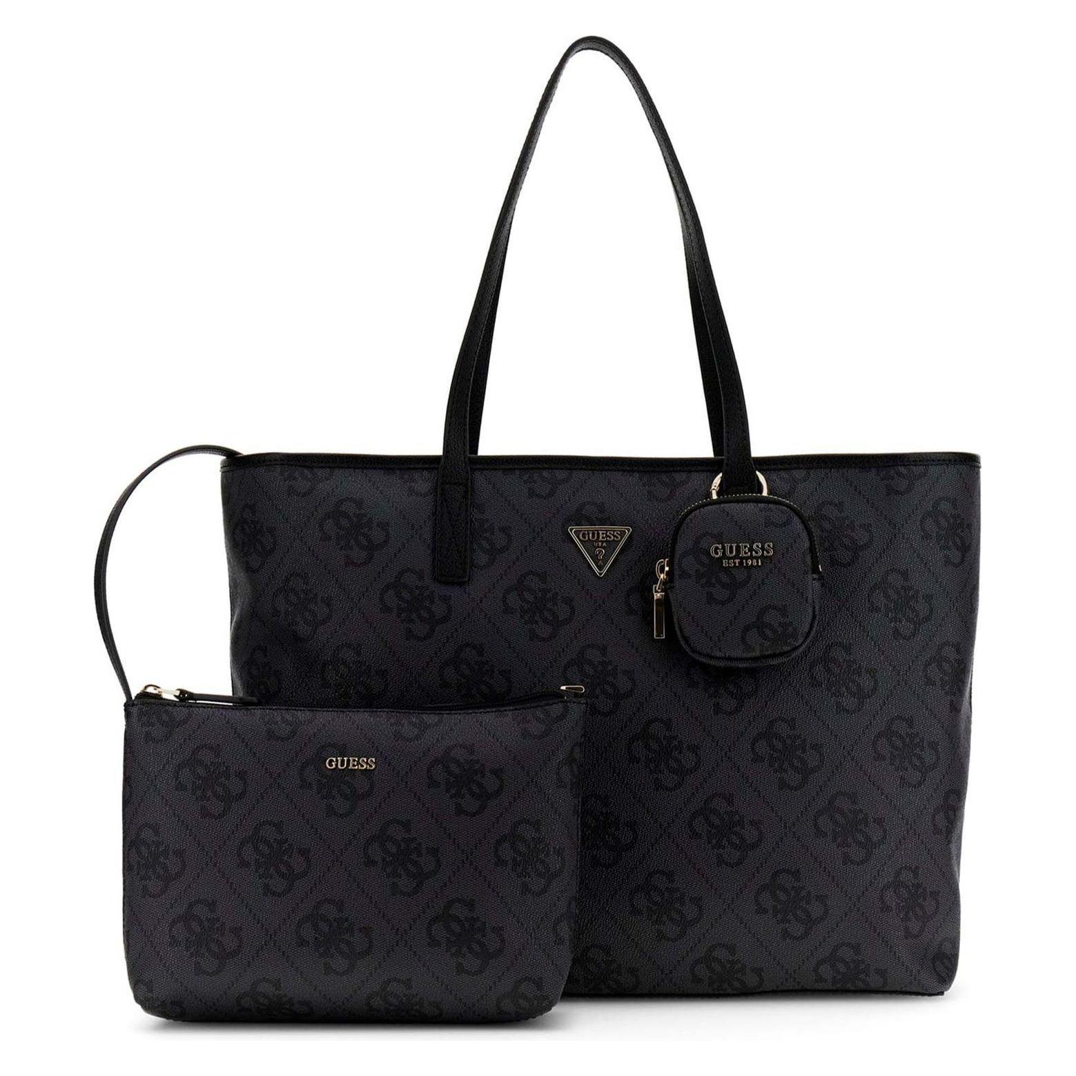 Guess, Damen, Tasche, Power Play Ii Large Tech Tote, Schwarz, Grau