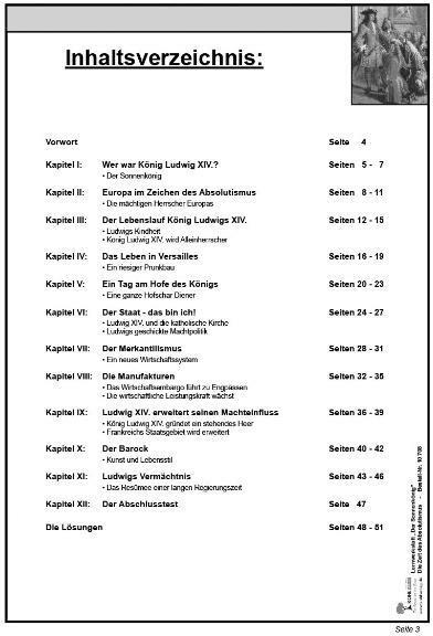 Nährwerte und Zutaten Lernwerkstatt - Der Sonnenkönig' (Ludwig XIV.) Die Zeit des Absolutismus (Deutsch, KOHL VERLAG Der Verlag mit dem Baum, 2007)