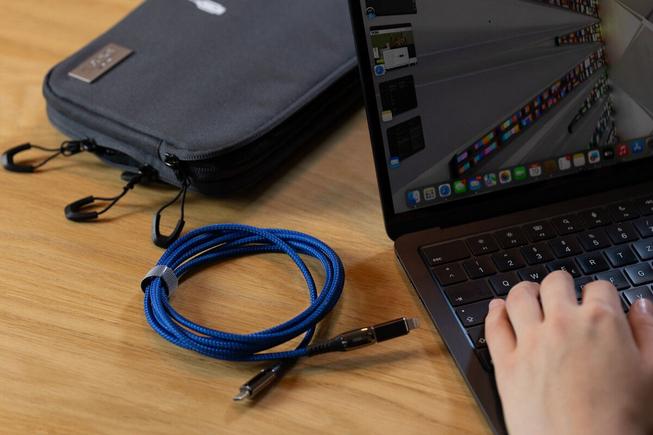 Actual product image Troika SPEEDY XL Ladekabel High-Speed, blau (2 m, USB 2.0, 100 W)