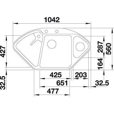 Thumbnail - Blanco, Spülbecken, Delta II-F (104.20 cm, 56 cm)