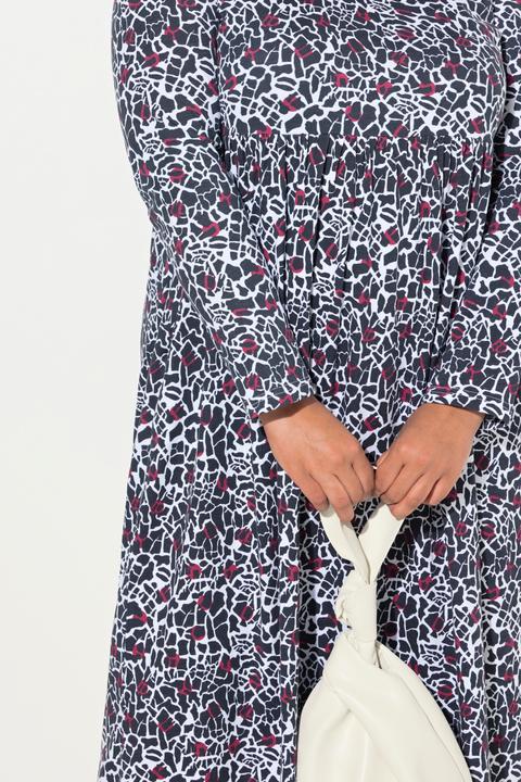 Produktbild Ulla Popken Jerseykleid, A-Linie, V-Ausschnitt, Langarm, Taschen (58)
