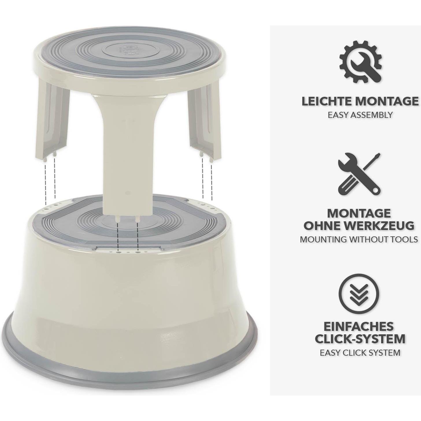 Thumbnail - Casa Pura, Hocker + Pouf, Rollhocker Stahl