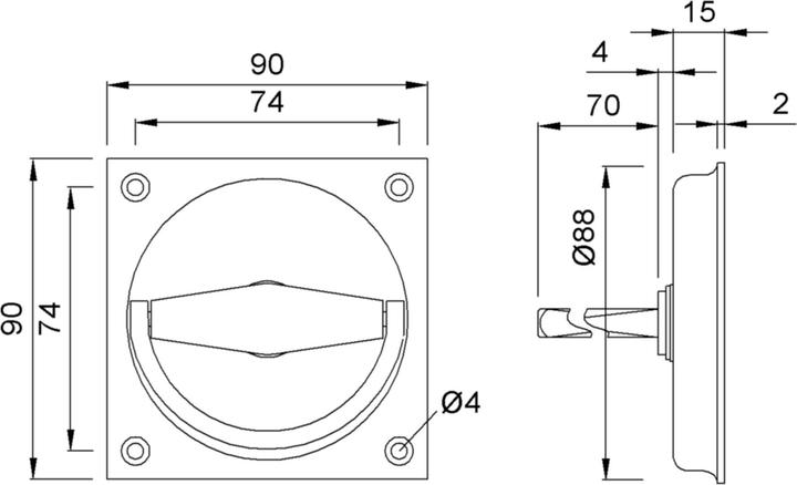 Produktbild Kws Schiebetür-Muschelgriffe