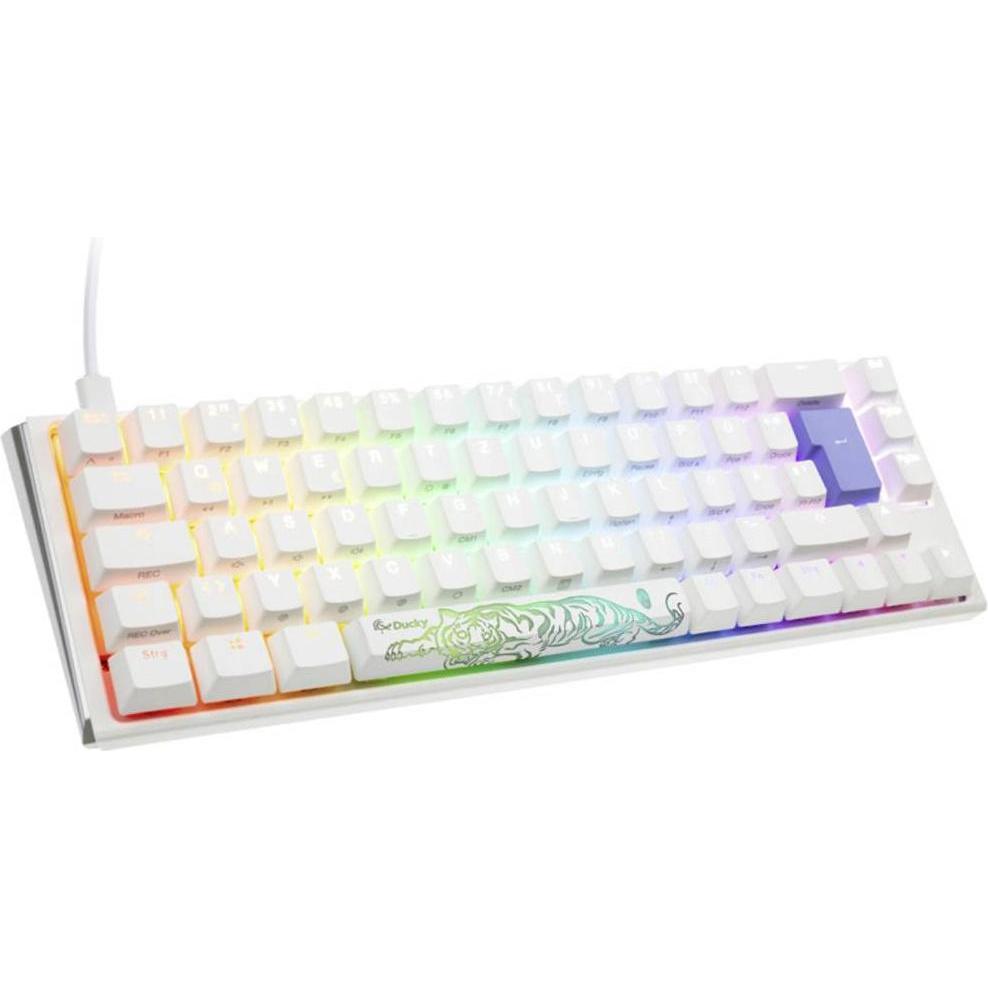 Ducky One 3 Classic Pure White SF Gaming Tastatur, RGB LED - MX-Red (DE, Kabelgebunden), Tastatur, Weiss