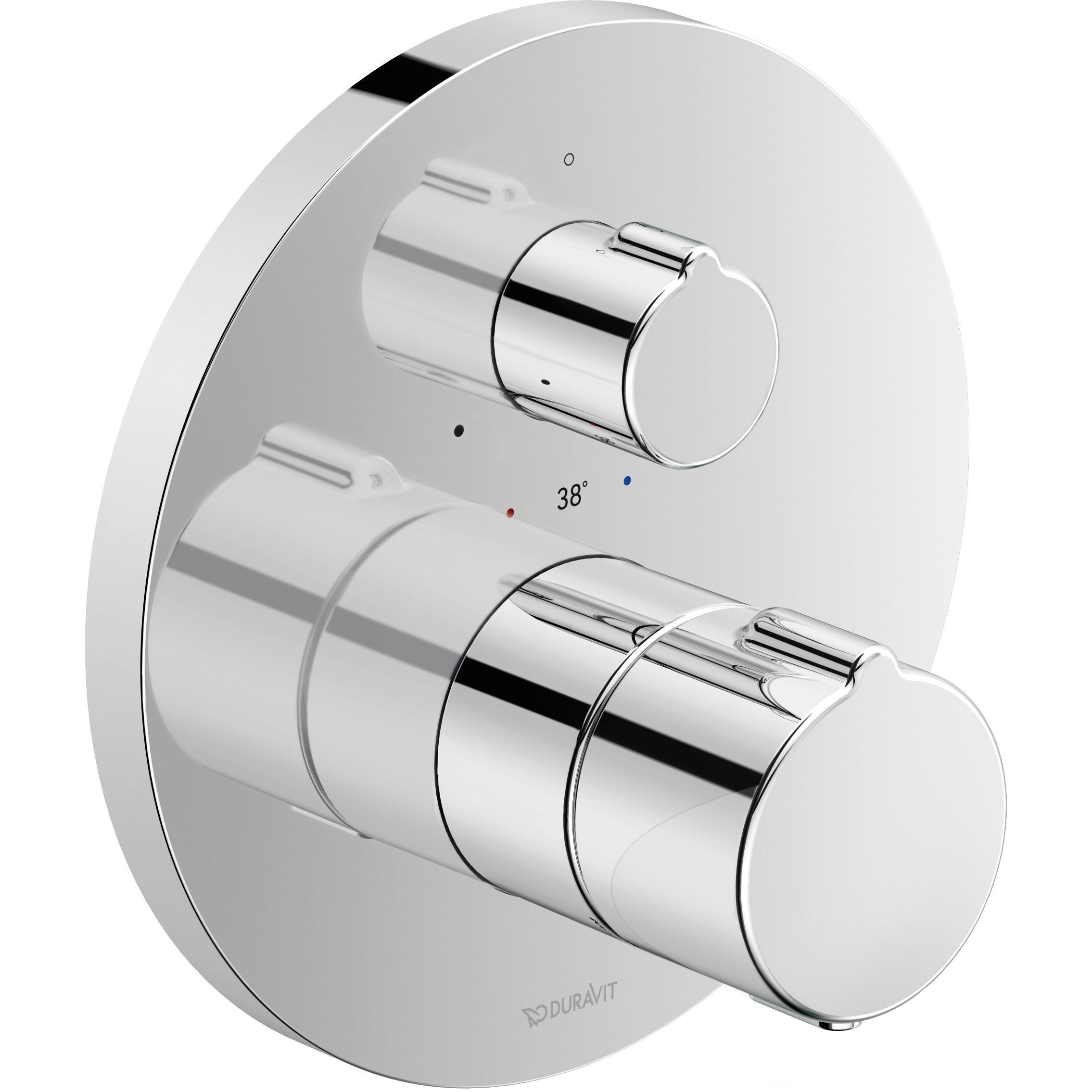 Duravit, Badarmatur, Fertigmontage-Set C.1 f UPBrauseTh. m Abstellventil rund chrom