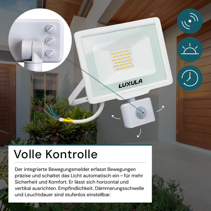 Actual product image Luxula LED floodlight with motion detector (3000 lm, IP65)