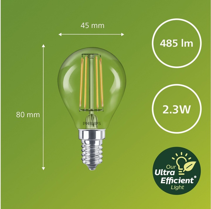 Produktbild Philips Ultra Efficient (E14, 2.30 W, 485 lm, 1 x, A)