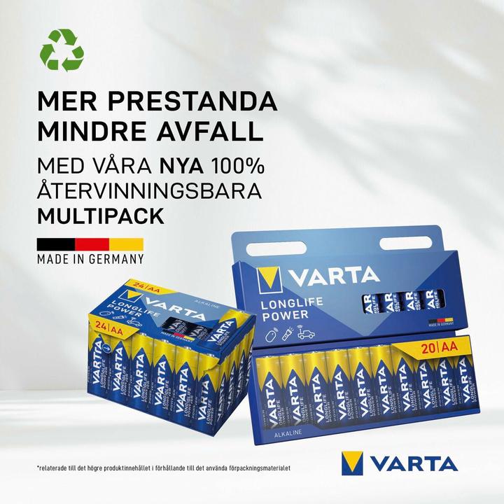 Actual product image Varta Longlife Power (24 pcs., AA / LR6 / LR06 / Mignon / R6 / R14505, 2970 mAh)