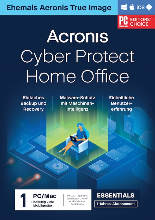 Produktbild Acronis Cyber Protect Home Office Essentials (1 User, 1 Geräte/User, 12 Monate)