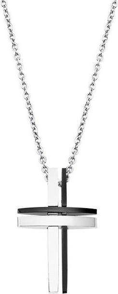 Produktbild Lotus Style - Steel necklace with a cross Men inack LS1984-1 / 1 (L) (MAT BIJOU)