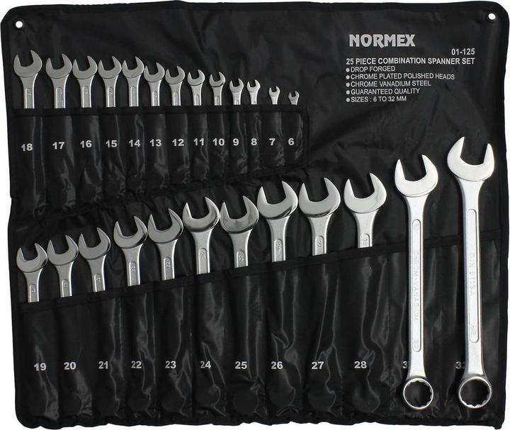 Normex Ring spanner set (27 mm, 15 mm, 19 mm, 24 mm, 20 mm, 30 mm, 16 mm, 26 mm, 13 mm, 29 mm, 14 mm, 28 mm, 31 mm, 9 mm, 8 mm, 18 mm, 23 mm, 22 mm, 11 mm, 25 mm, 12 mm, 32 mm, 10 mm, 17 mm, 6 mm, 7 mm, 21 mm)