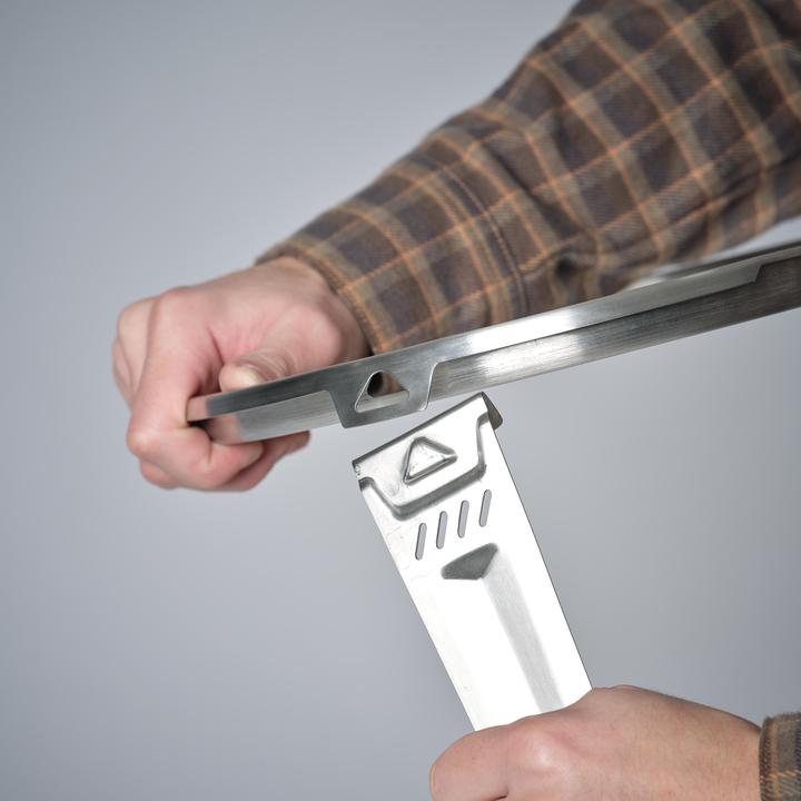 Image du produit Solognac Plaque de cuisson Plancha tripode acier inoxydable