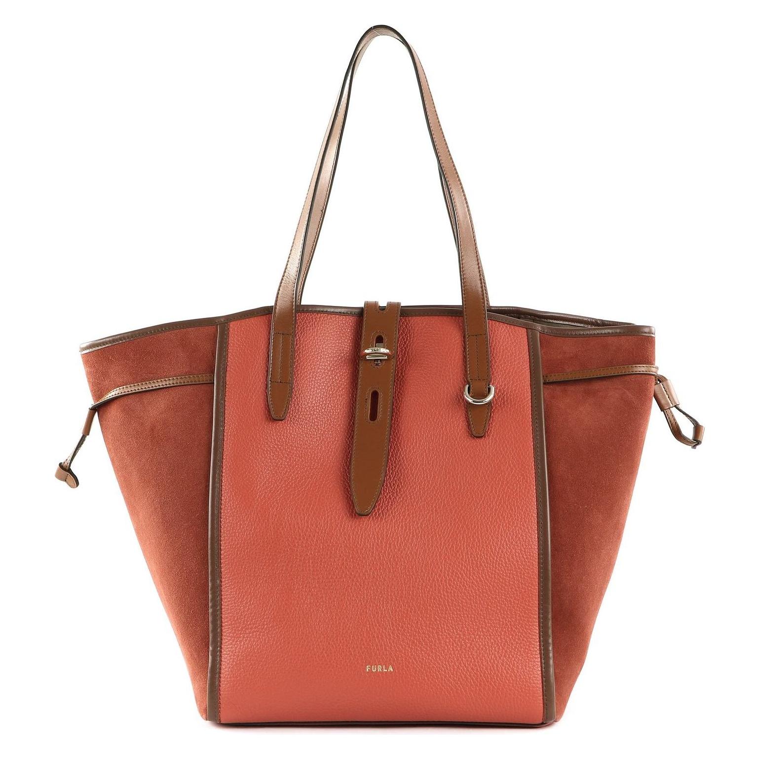 Furla, Damen, Tasche, Net Tote Bag, Rot, Braun