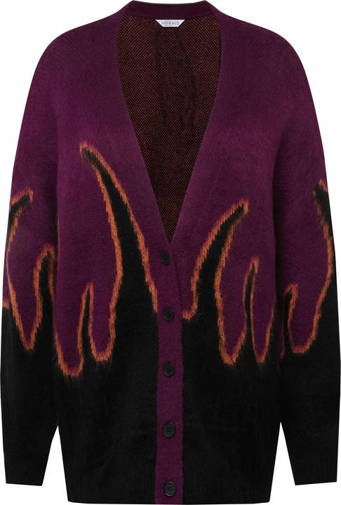 Immagine prodotto Studio Untold Cardigan unisex dal taglio oversize con fiamme, scollo a V e maniche lunghe (XL)