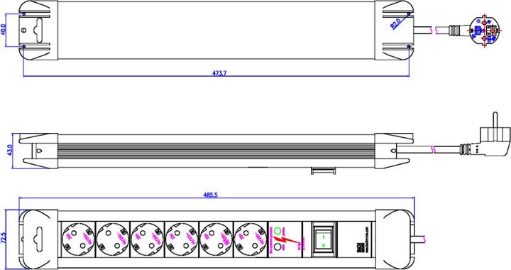 Produktbild Bachmann Connect Us (6 x, CEE 7/3, 2 m)