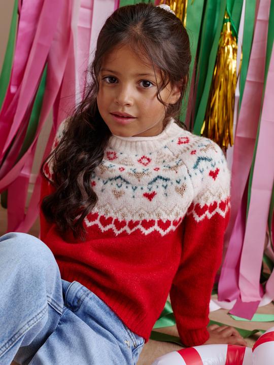 Produktbild Vertbaudet Weihnachtspullover Mädchen Jacquard Glitzereffekt (110)