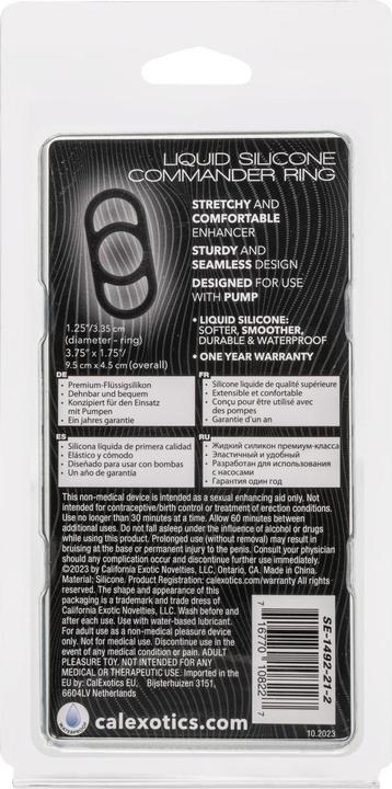 Produktbild CalExotics Alpha™ Liquid Silicone Commander Ring - Black (3.18 cm)