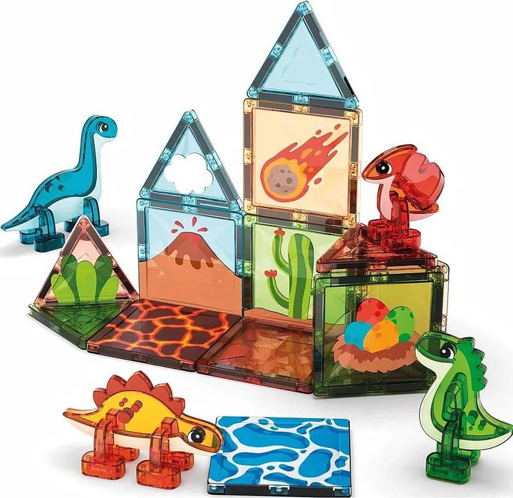 Productafbeelding Geomag Magnetic Tiles Gems Dino World