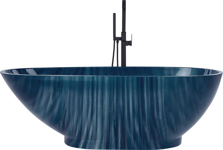 Produktbild Beliani Badewanne freistehend marineblau Marmor Optik 170 x 80 cm RIOJA (178 l, 170 cm, 80 cm)