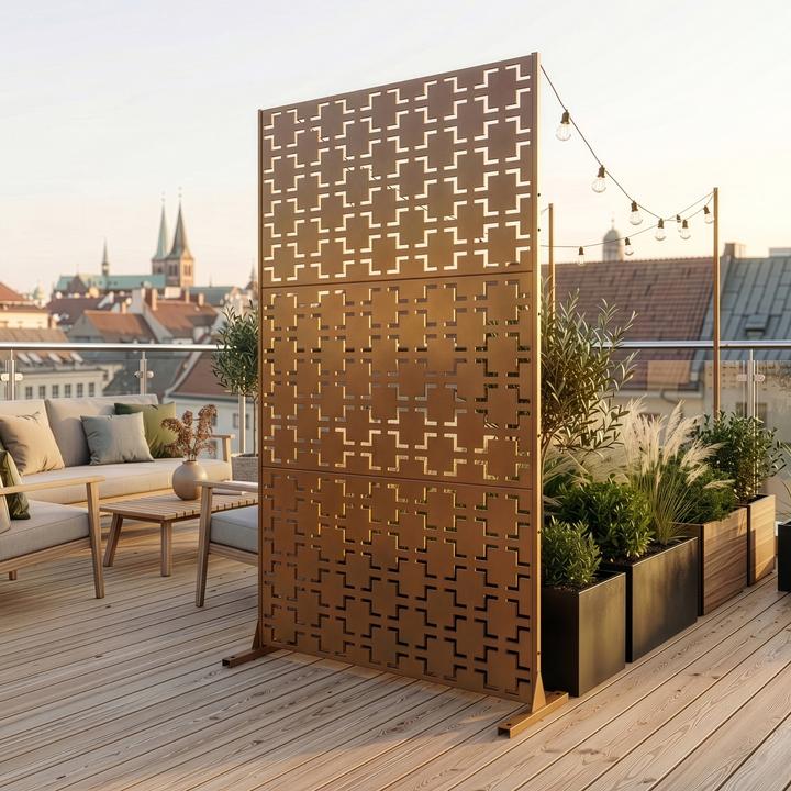 Produktbild Casa.Pro Trennwand Basciano verzinkter Stahl 180x90 cm Braun