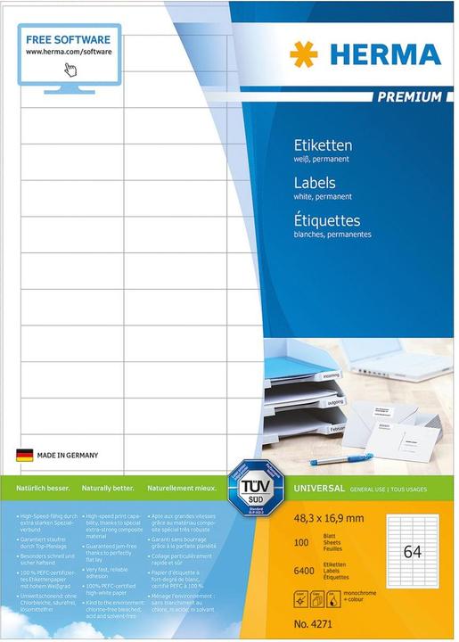 Produktbild HERMA Universal Etiketten A4