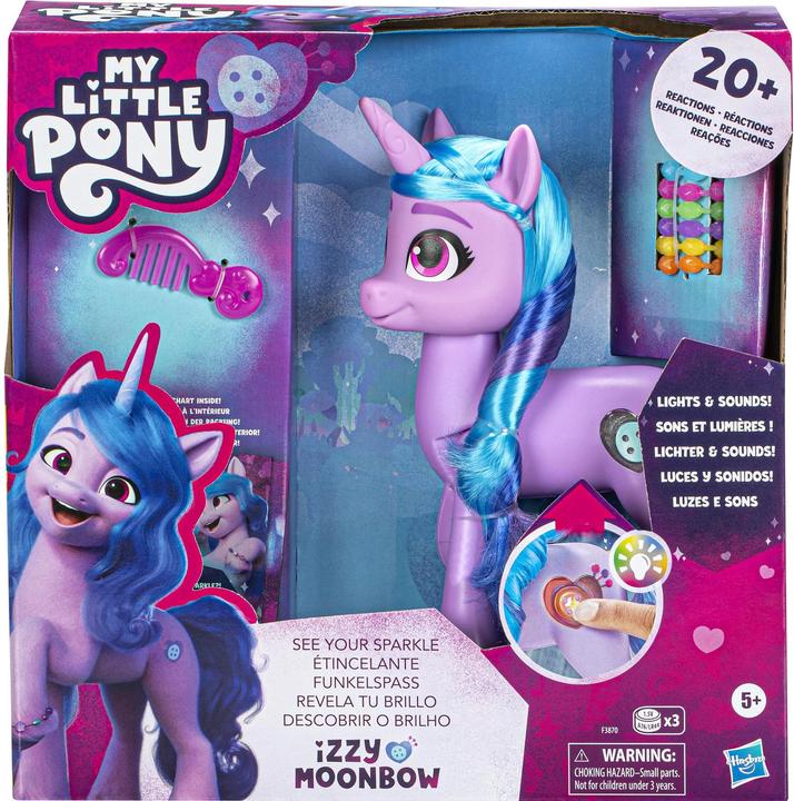 Actual product image My Little Pony Discover your pony sparkle Sparkle Fun Izzy Moonbow, 20 cm high pony for children, with