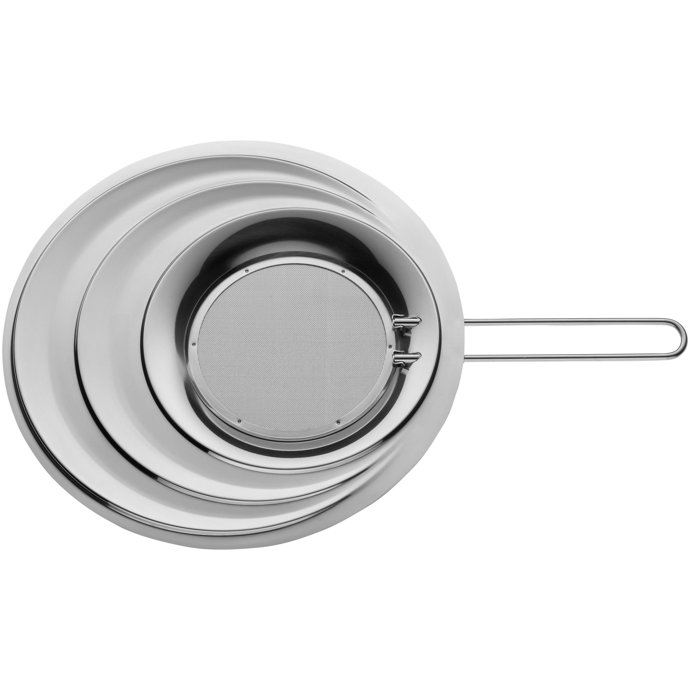 WMF Spritzschutz Küche für 20-28cm Pfannen einschiebbarer Griff Profi Plus Edelstahl, Zubehör Kochgeschirr, Silber